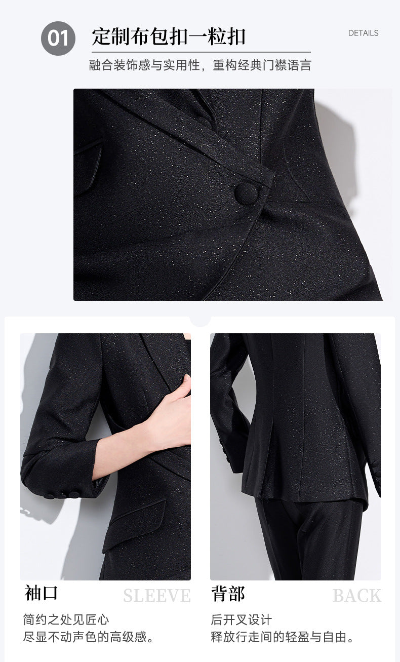 Cross-Border Women's Suit Set, New Design, Professional Formal Attire for Hotel and Beauty Salon Managers, Workwear Blazer