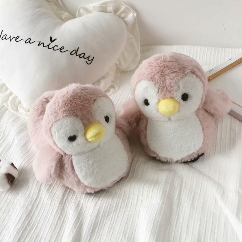 Cute Cartoon Penguin Winter Moon Cotton Shoes Couple Home Creative Bag with Thick-soled Warm Cotton Slippers