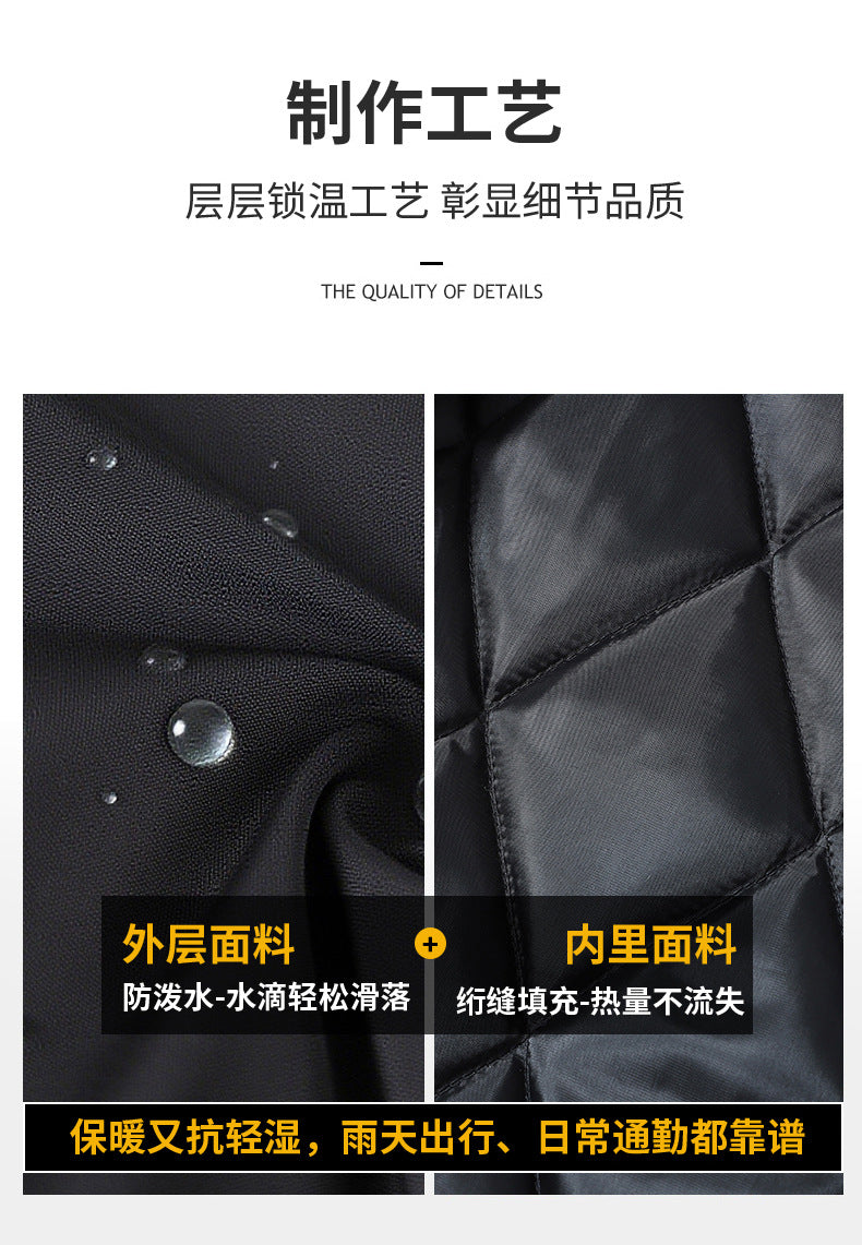 Casual Clothing for Men, Flight-Style Warm Clothing, Men's Hong Kong-Style Trench Coat, Youth Trendy Brand, 2025 Winter Fleece-Lined Thick Short Cotton Jacket
