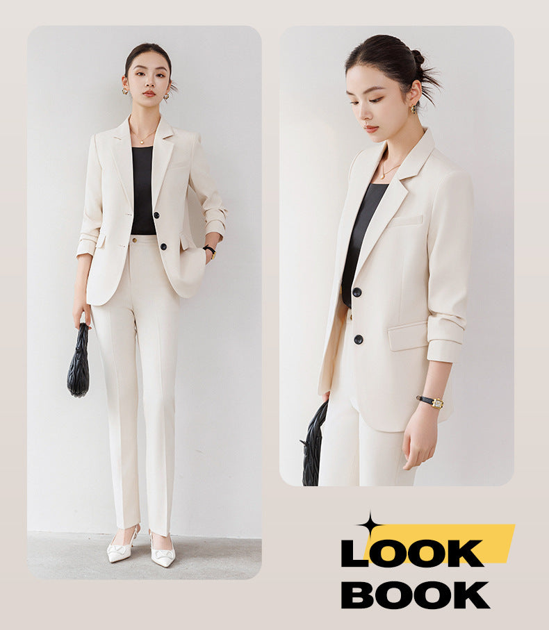 Cross-Border Off-White Blazer for Women, High-End Spring New Style Professional Suit, Fashionable and Elegant Formal Workwear