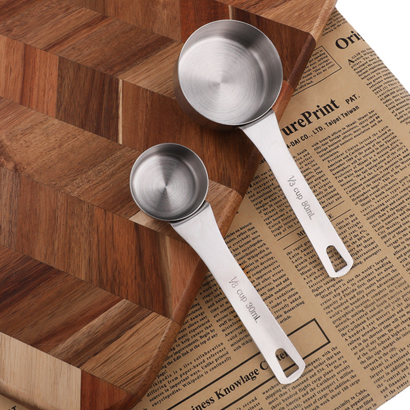 Wow Stainless Steel Large Measuring Spoon Set 15/30/50/60/80/120/160/180/100ml Flats Bottom Measuring Cup