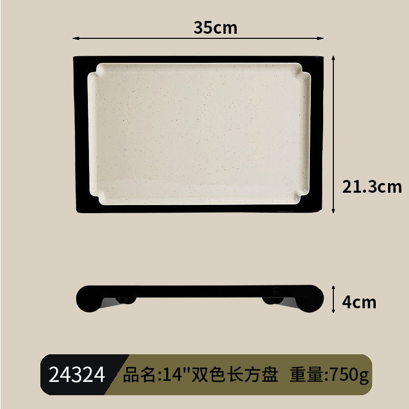 Buffet Tripe Plate Dishes and Dinnerware Mealamine Vegetable Barrel Snacks Cold Dishes Square Plate Hot Pot Shop Special Barbecue Plate