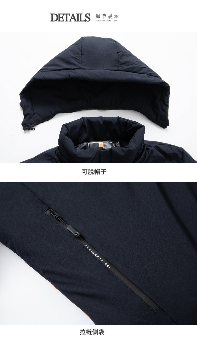 Autumn and Winter fleece-lined Thickened Cotton-padded Clothes Men's Cotton-padded Jacket Youth Warm regular All-match Fashionable Solid Color Quality