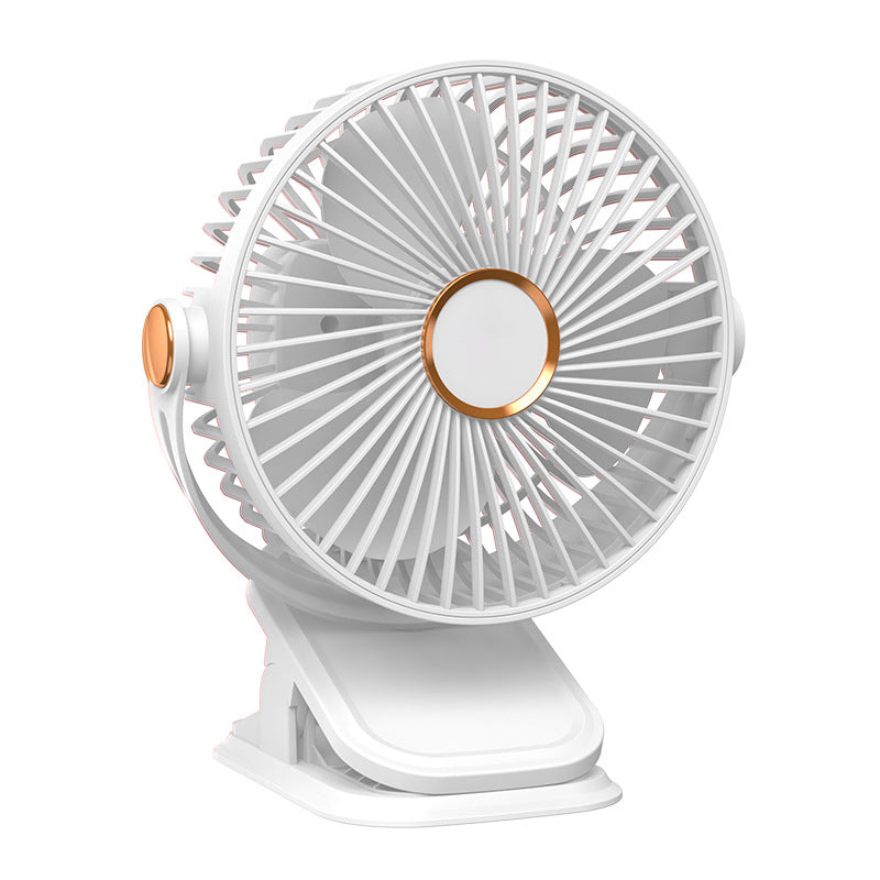 Four-In-One Multifunctional Clip Fan Light USB Charging Student Dormitory Night Light Clip Fan Desktop Mini