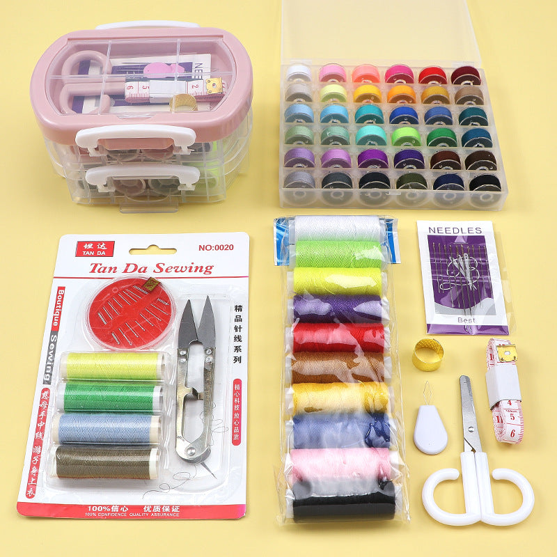 Household Sewing Box Set Tool Design Box Sewing Kit Clothing Hand Sewing Needle Storage Box Sewing Thread