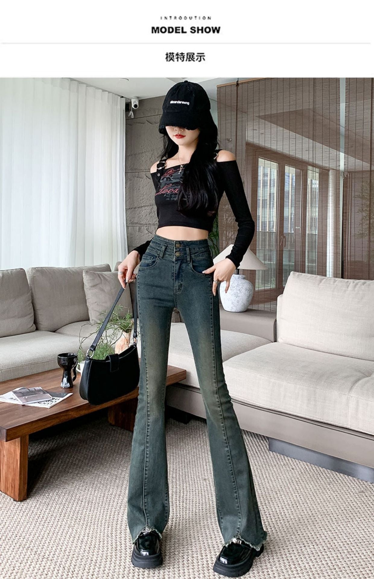 Vintage High-Waisted Slim-Fit Versatile Petite Bootcut Jeans 2025 New Flared Jeans for Women Early Autumn