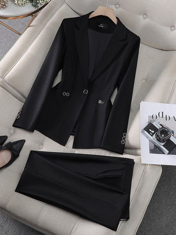 Amazon European and American Cross-Border Popular Commuter Foreign Trade Women's Blazer Professional Pants Dress Two-Piece Suit