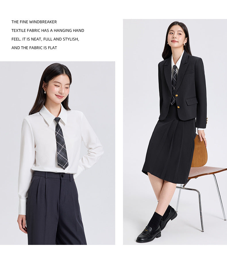 Cross-Border Gray Blazer for Women, New Spring and Autumn Professional Formal Suit, Short Blazer for College Students, High-End Feel
