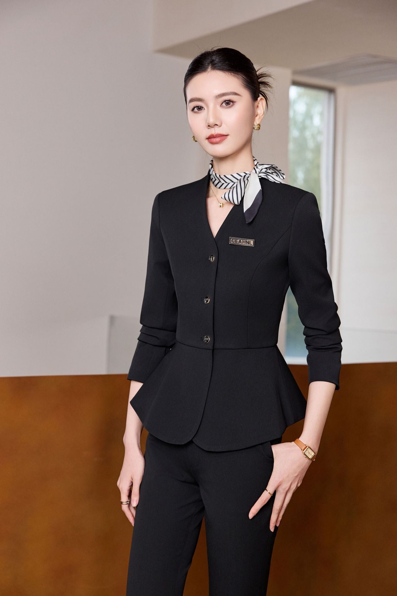 Dark Blue Suit Suit for Women 2025 Autumn and Winter New Professional Formal Wear Fashionable Workwear Jewelry Store Work Clothes