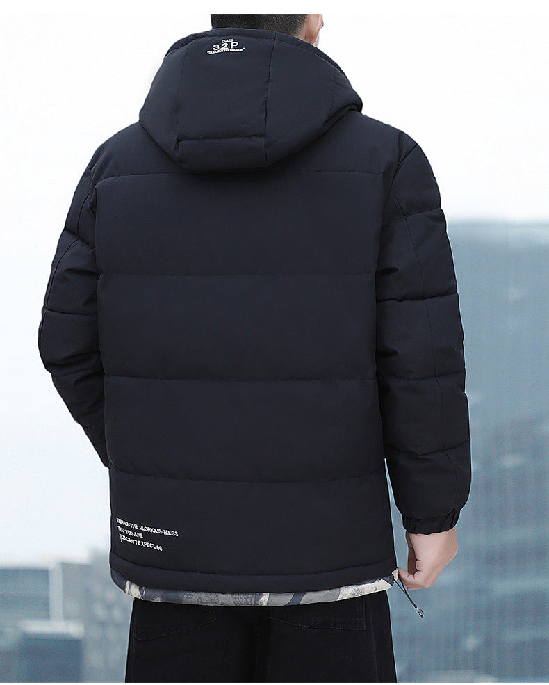 New Winter Casual Men's Warm Jacket Cotton-padded Coat Fashionable Cotton-padded Coat Thickened Top All-match Cotton-padded Coat Hooded Cardigan