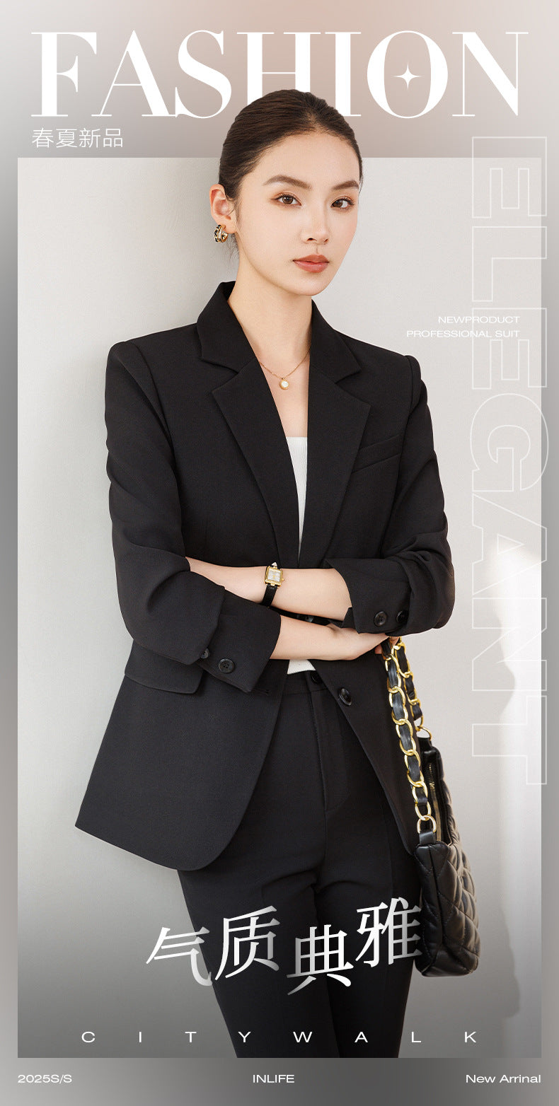Cross-Border Off-White Blazer for Women, High-End Spring New Style Professional Suit, Fashionable and Elegant Formal Workwear