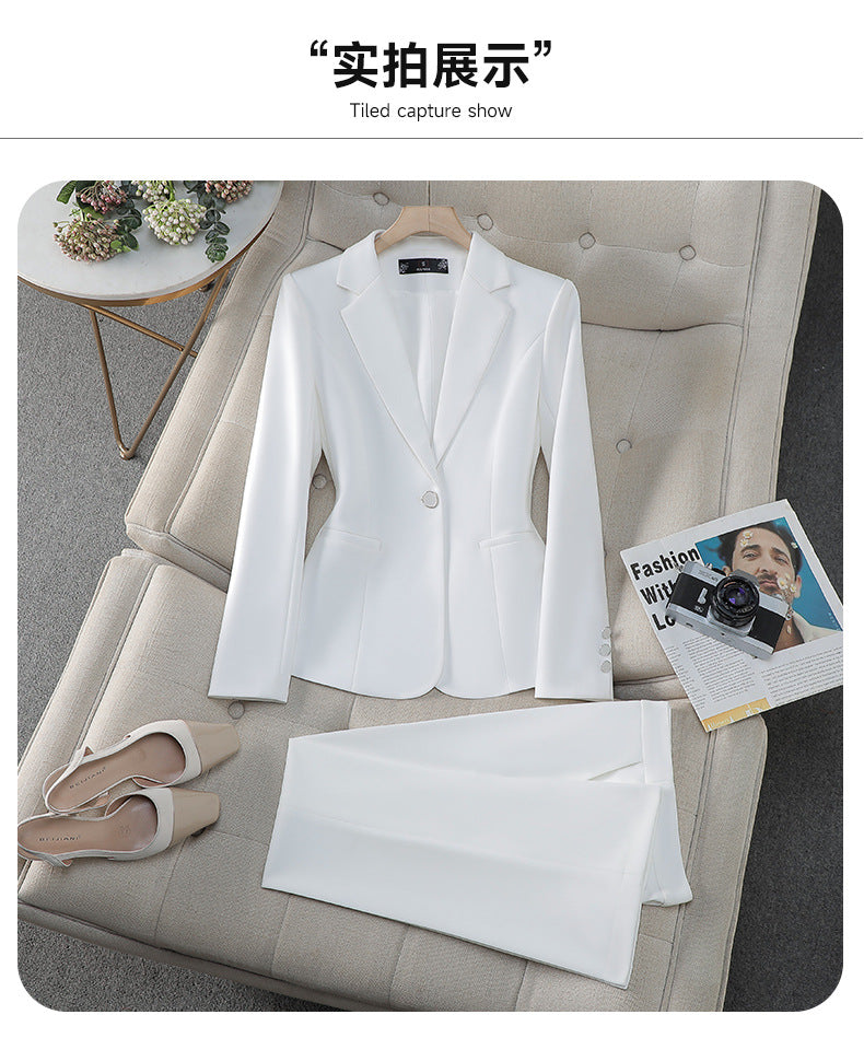 Cross-Border Pink Suit Set for Women, New Spring and Autumn Style, High-End Korean Style, Elegant Casual Business Attire, Small Suit Jacket