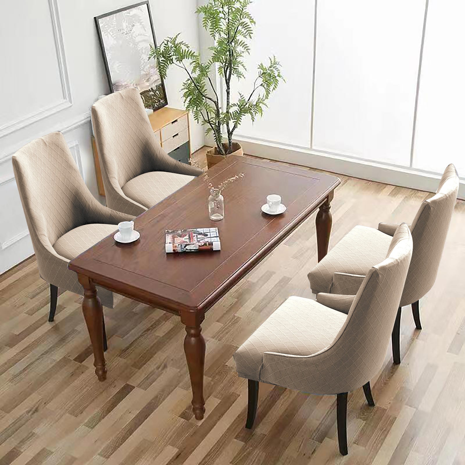 Cross-border hot sale rhombus jacquard waterproof small armchair cover solid color one-piece elastic chair cover dining chair cover wholesale
