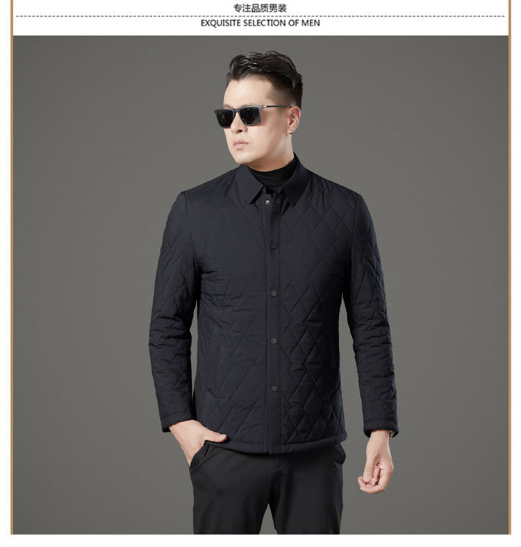 24 Winter Men's Cotton Jacket for Young and Middle-Aged, Casual Trendy Warm Silk Cotton Coat, Casual Outerwear for Men