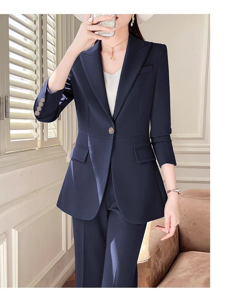 Fashionable Ancora Red Suit Suit Women's 2025 Autumn New Commuting Professional Work Clothes Slim Suit Two-Piece Set