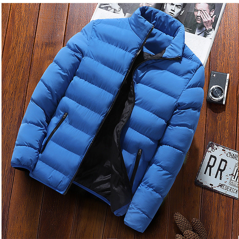 Men's Winter Thickened Sports Stand Collar Cardigan Outdoor Cotton Jacket Casual Coat Fashion Warm Cotton Top Trendy