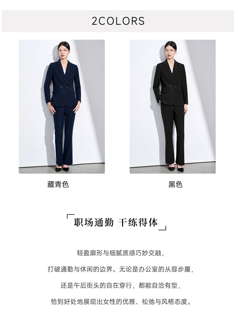 Blue Suit Suit for Women Spring & Fall New Style College Student Interview Classy Professional Formal Wear Small Suit Jacket Work Clothes