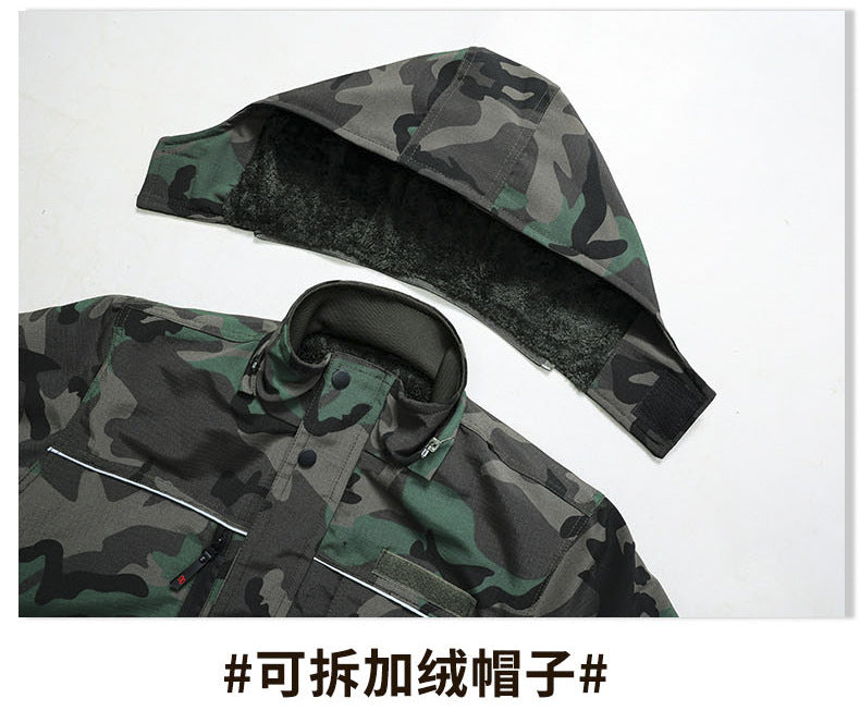 Winter Workwear Thickened Cotton Coat with Fleece, Cold-Resistant, Warm for Cold Storage, Northeast Waterproof, with Hood, Wear-Resistant Large Cotton Jacket