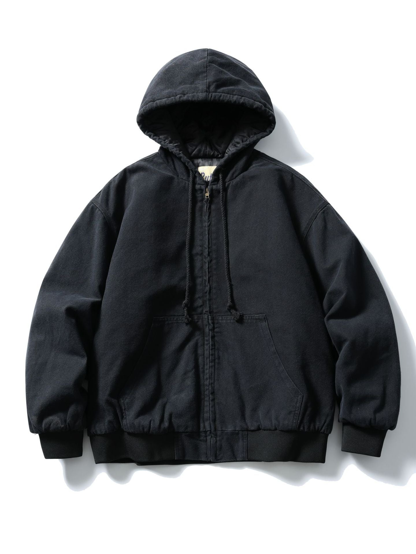 Mr. Song's Cross-Border Japanese-Style Trendy Heavily Washed Drawstring Hooded Inner Checkered Casual Warm Cotton Jacket for Men and Women