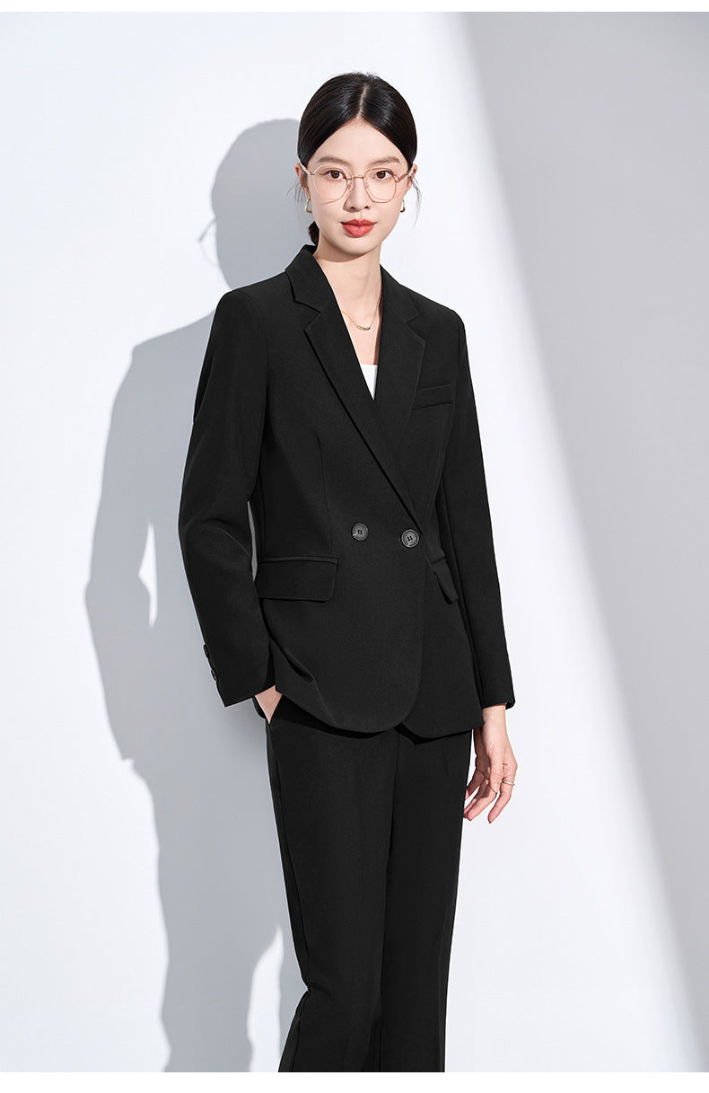 Blue Suit Suit for Women Spring & Fall New Style College Student Interview Classy Professional Formal Wear Small Suit Jacket Work Clothes
