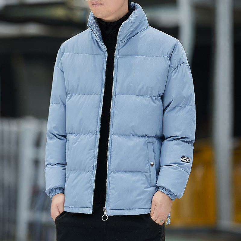 New cotton-padded coat men's winter fleece-lined thickened cotton-padded coat fashion brand Youth cotton-padded jacket Baita bread coat