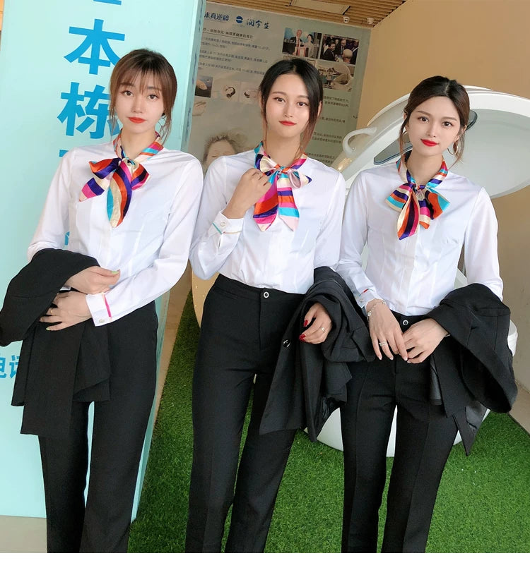 Three-piece suit overalls manager interview formal attire front desk beauty salon business attire bank mobile vest uniform