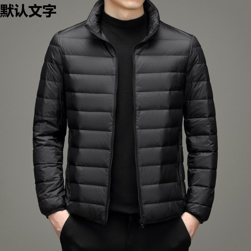 Senior fleece-lined Cotton-padded Coat Men's Lightweight Short Men's Coat Men's Native Coat Father's Coat Thin Middle-aged plus size Korean Winter Coat