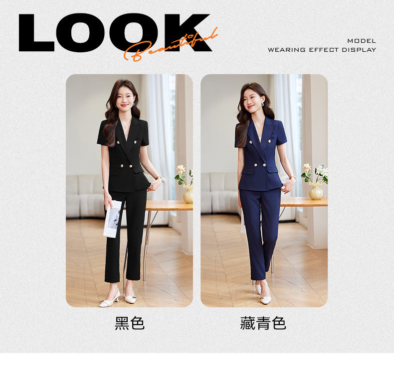 Black Slim Business Suit suit Jacket Female Student Civil Servant Interview Hotel Manager Dress Overalls
