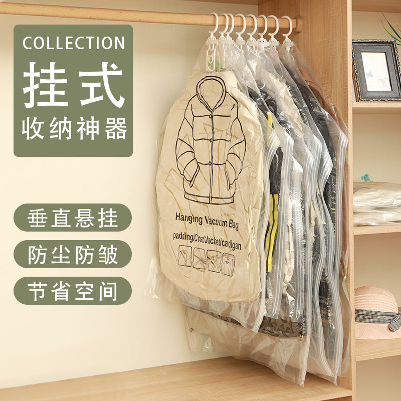 Hanging Vacuum Clothes Bag Hook Vacuum Compression Bag down Jacket Clothing Storage Bag Dust Bag Storage Hanging Bag