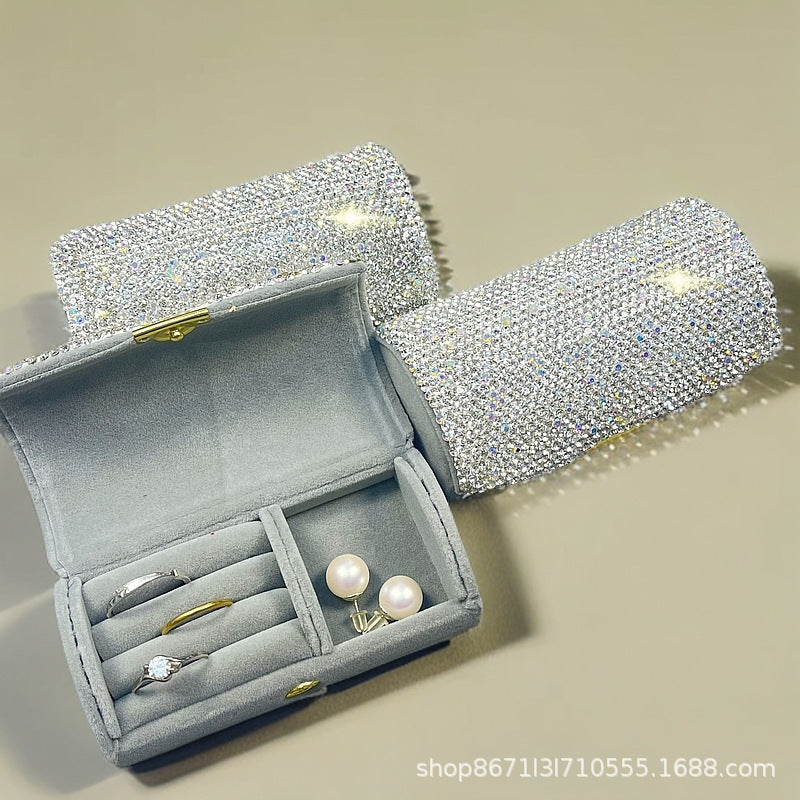 Cross-Border Dropshipping of Exquisite Mini Jewelry Boxes with High-Value Diamond Rings, Necklaces and Earrings Storage