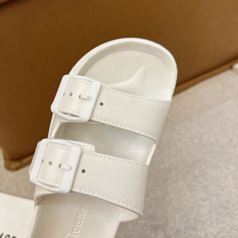 Summer Slippers for Men and Women, Indoor Non-Slip Outer Wear Slippers for Bathroom Bathing, Simple Pure Color Soft Bottom