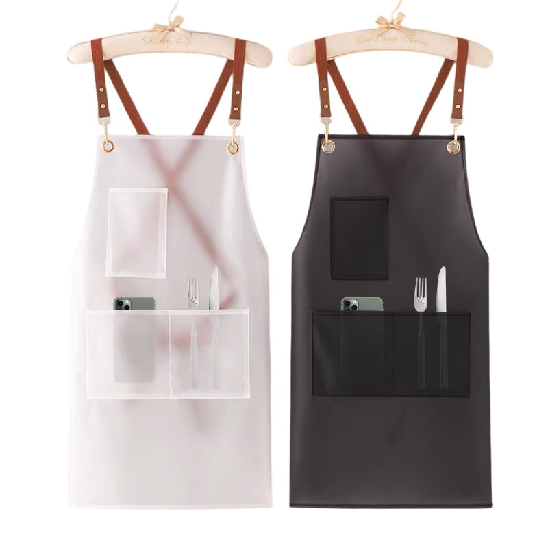 New apron tpu Waterproof antifouling kitchen household pet shop barber shop men's and women's work clothes customizable logo
