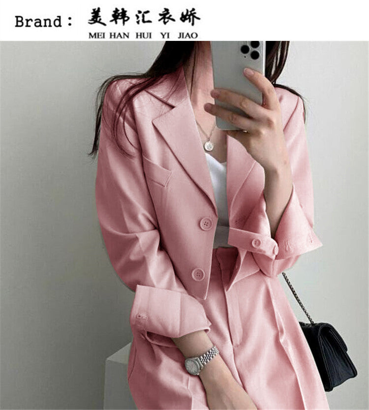 Autumn 2022 New khaki Small Suit Jacket Women's High Sense Small Temperament Commuter Suit suit