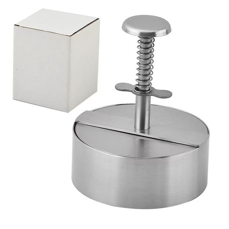 Amazon Hamburger Meat Press Push-Type Round 304 Stainless Steel Manual Meat Press Mold Household Kitchen Tools