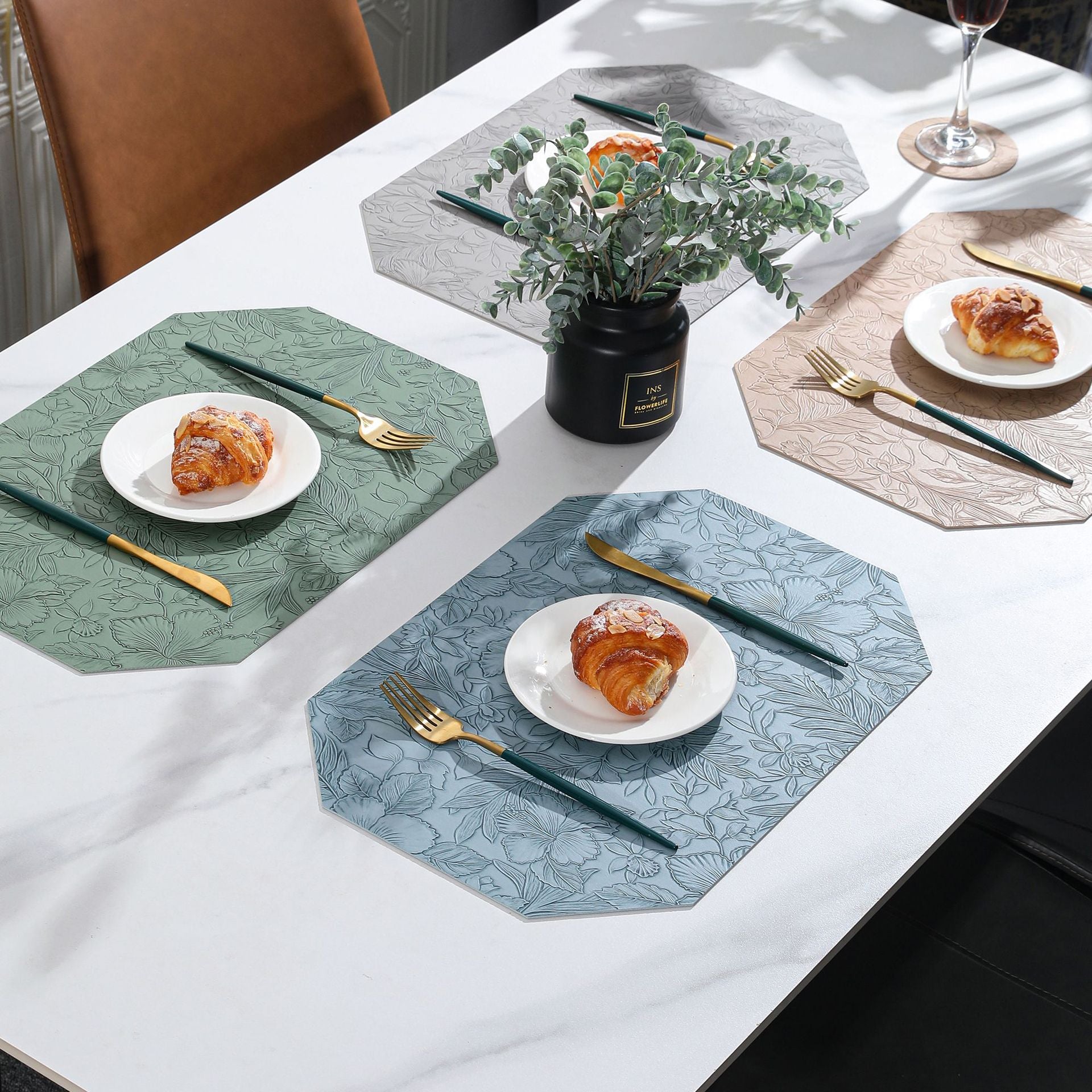 Cross-border Eco-friendly Leather Place Mat Waterproof Oil-proof Heat Insulation Mat Dining Table Food Mat Anti-scalding Table Mat Advanced Sense Western Food Mat