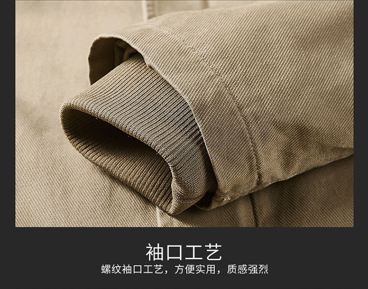 Winter fleece-lined Thickened Cotton-padded Clothes Men's Warm Crock Jacket Youth Wool Collar Retro Casual Cotton-padded Jacket Men's 2188