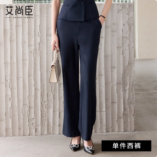 Summer New Design V-Neck Professional Women's Skirt Suit in Gray-Green, Slim-Fit and Flattering, Suitable for Reception and Work Attire