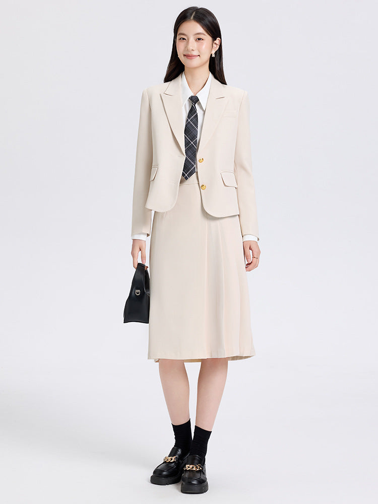 Cross-Border Gray Blazer for Women, New Spring and Autumn Professional Formal Suit, Short Blazer for College Students, High-End Feel