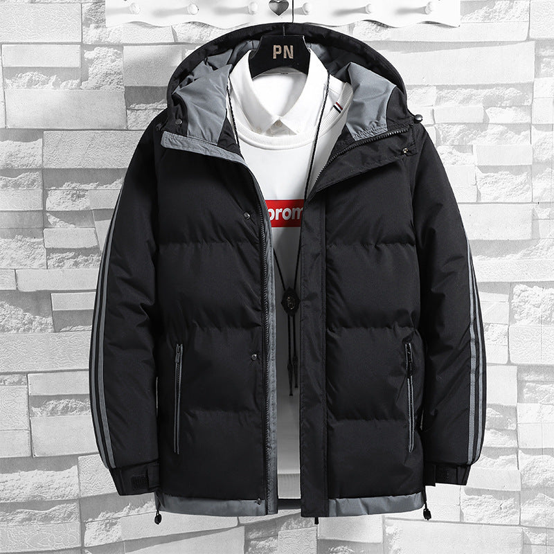 Cross-border New Winter Down Cotton-padded Jacket Young and Middle-aged Men's Thickened Warm Cotton-padded Jacket Hooded Cotton-padded Jacket Men's Clothing