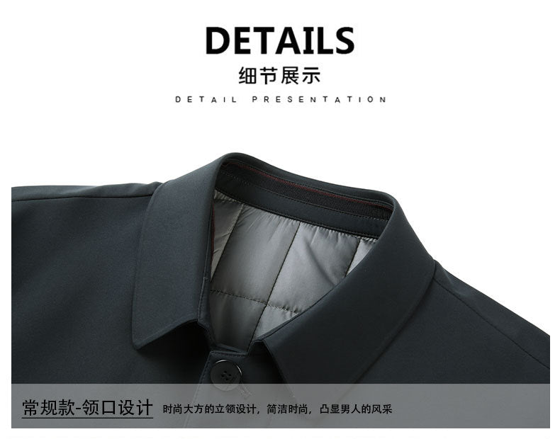 2024 Winter Coat Thickened Cotton-padded Jacket Men's High-grade Mulberry Silk Cotton-padded Jacket for Middle-aged and Elderly Dads Business Casual Jacket