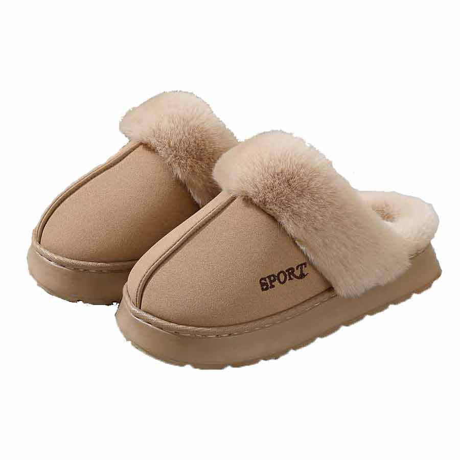 2024 new slippers fleece-lined thickened home warm thick-soled cotton shoes women's non-slip indoor winter plush cotton slippers