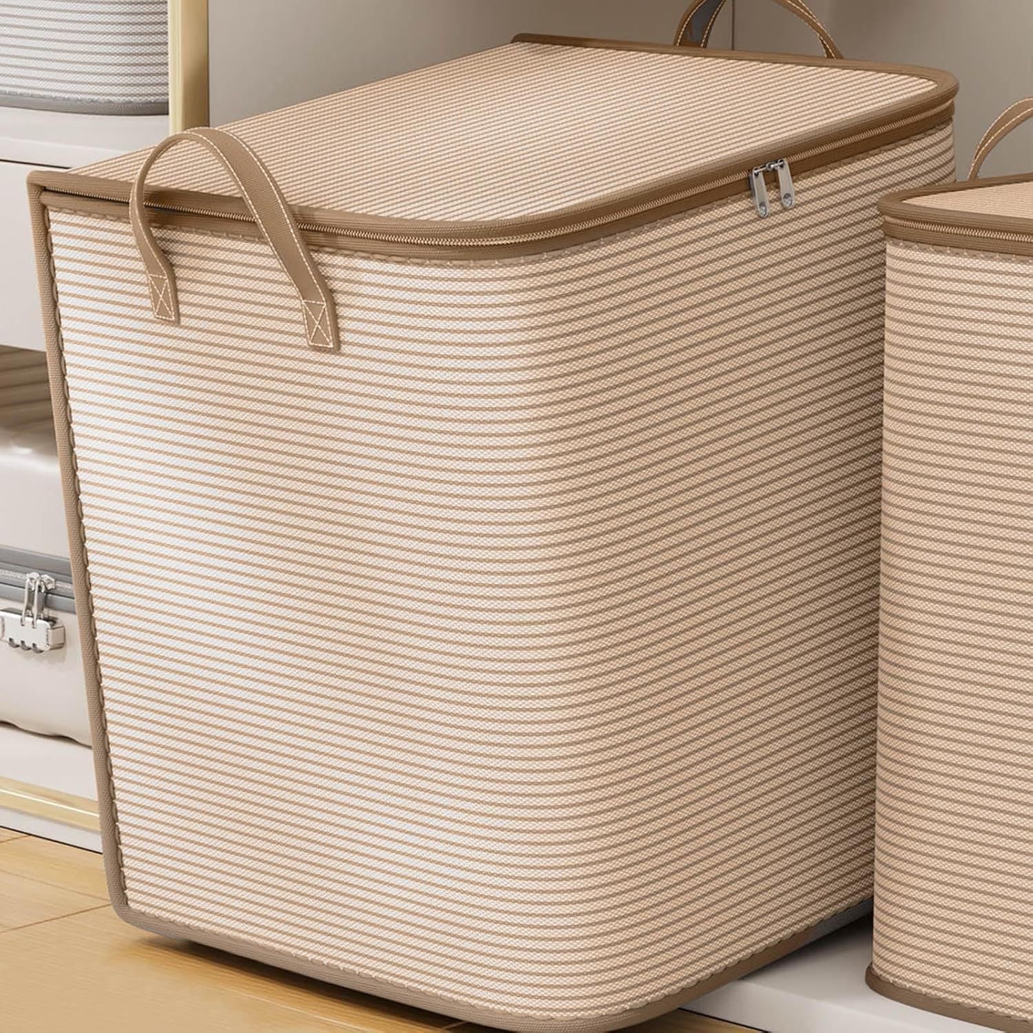 Clothes Storage, Moving, Large-Capacity Wardrobe, Clothing Storage Box, Dust-Proof Storage Basket, Zipper, Portable