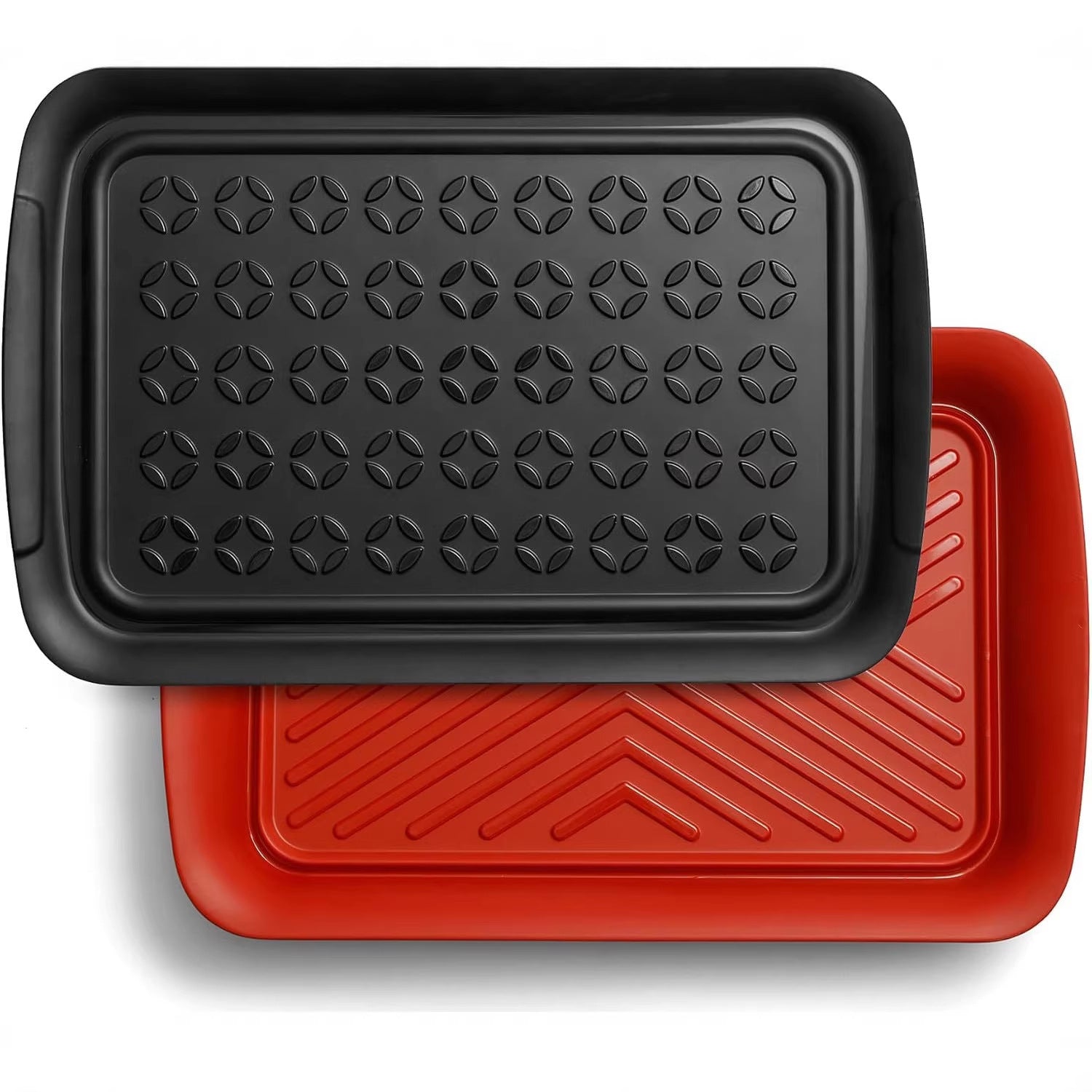 Barbecue Striped Tray Melamine Plastic Plate Rectangular Outdoor Large Capacity Fruit Plate Wholesale Barbecue Plate