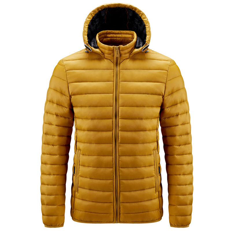 2025 Autumn/Winter Ribbed Jacket with Zipper, Detachable Hood, Men's Cross-Border E-Commerce Dropshipping, 2025 New Model