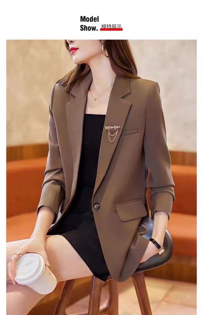 2025 Spring and Autumn New Suit Jacket Women's Casual Fashion Loose All-match Stylish Split Suit Jacket Trendy