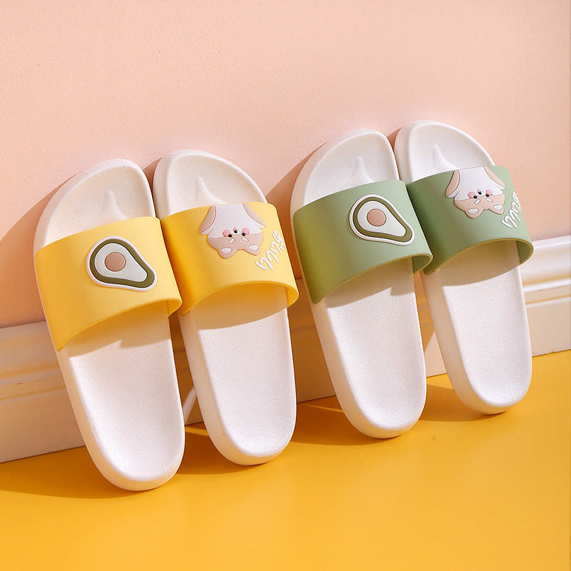 Women's Home indoor slippers outdoor casual non-slip wear-resistant slippers couple outdoor cartoon cute flip-flops