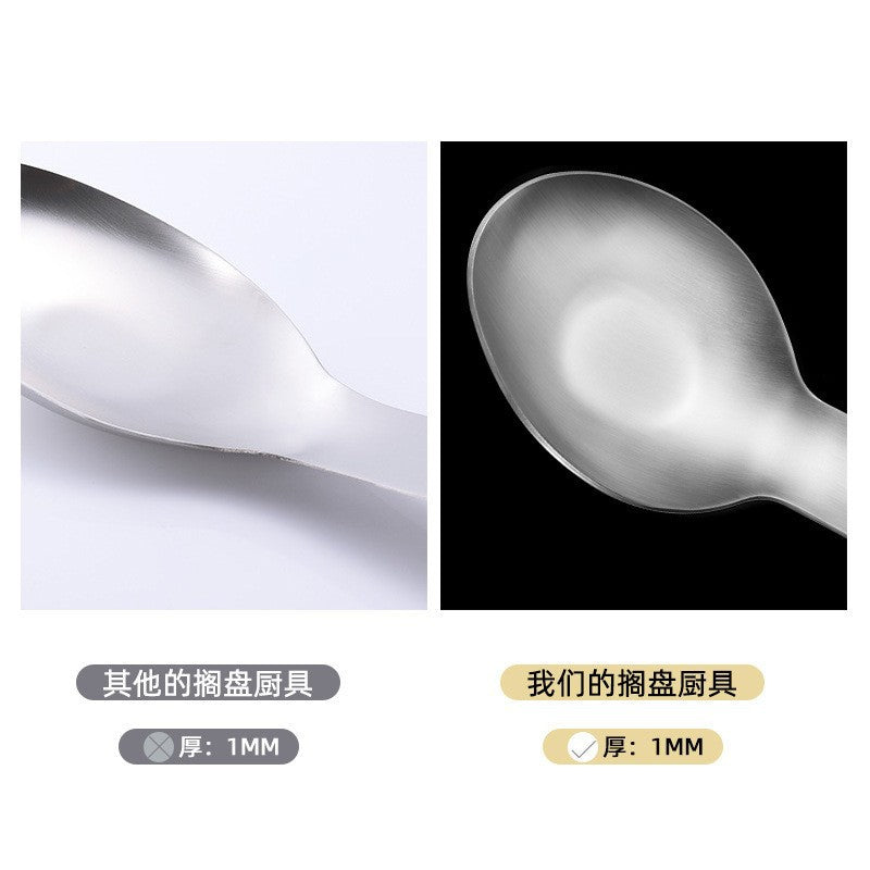 Stainless Steel Hot Pot Tray Spoon Kitchen Soup Spoon Pad Rack Holer Colander Hotel Self-service Rice Spoon Shelving Tray Storage Tray