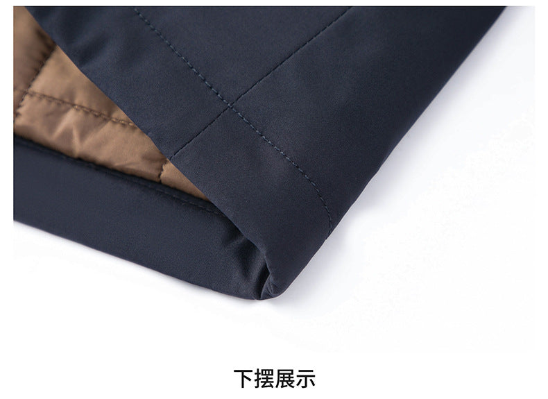 2024 Winter Hooded Business Cotton-padded Coat Men's Cotton-padded Coat New Thickened Warm Trendy Brand Casual Silk Cotton-padded Coat Jacket