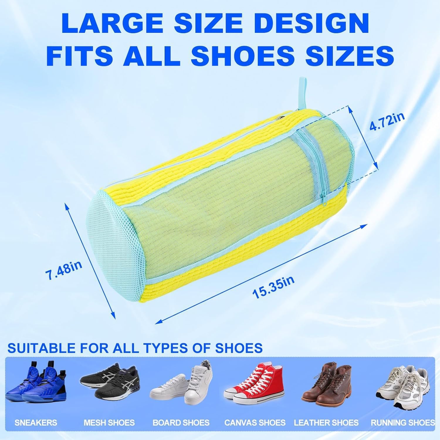 New Amazon Shoe Washing Bag with Lock, Single-Sided Mesh Chain for Laundry, Thickened Lazy Shoe Washing Bag, Machine Washable