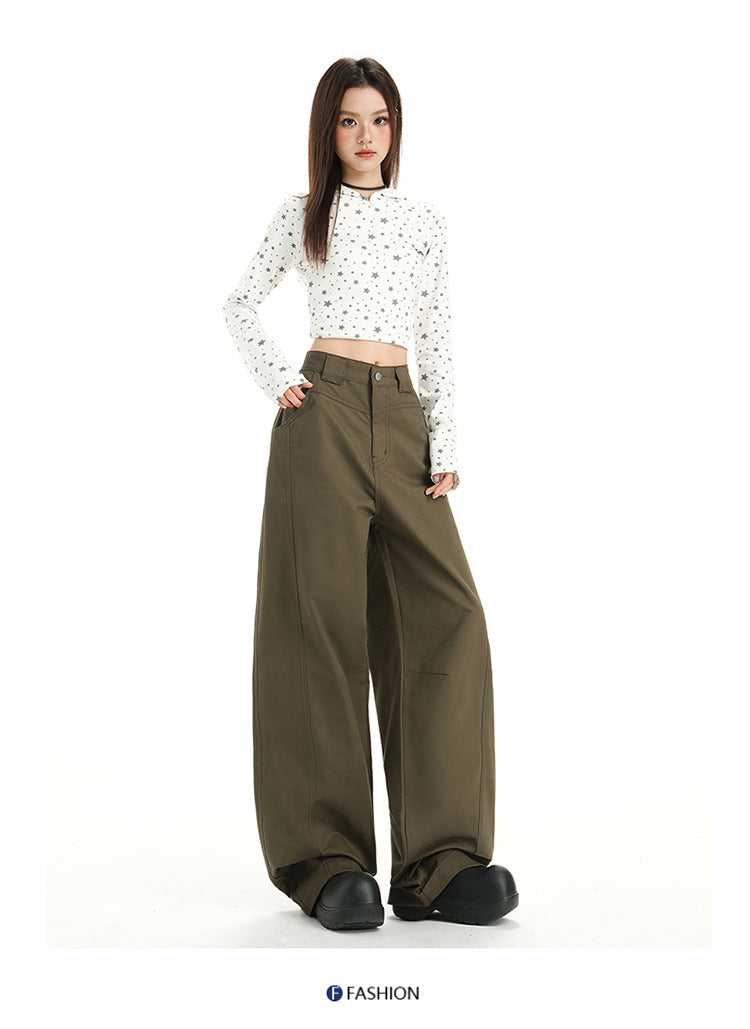 Raccoon House # Wizard of oz 2025 Early Autumn New Fashion High-Waisted Casual Versatile Cargo Pants Women's Casual Jeans